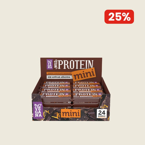 Wild Protein Mini Vegana Chocolate Naranja 24 unidades