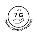 Logo que indica que el producto es una buena fuente de proteina 7 gr.