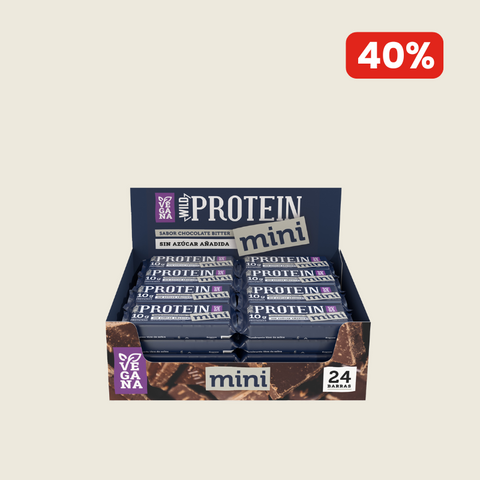 Wild Protein Mini Vegana Chocolate Bitter 24 unidades