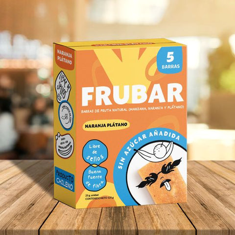 Frubar Barra de Fruta Naranja Plátano 5 unidades