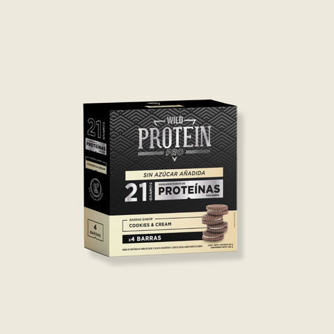 Barrita Wild Protein Pro Cookies & Cream 4 unidades