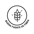 Logo que indica que el producto es buena fuente de fibra.