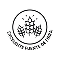 Logo que indica que el producto es excelente fuente de fibra.