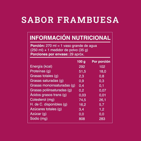 Shake proteico en polvo Frambuesa 1 kg Wild Protein