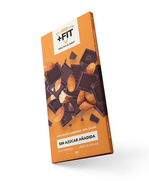 Barra de Chocolate Almendras 60% Cacao 100 grs Wild Fit