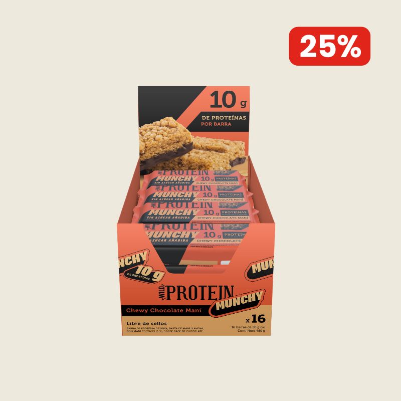 Wild Protein Munchy Chocolate Maní 16 unidades