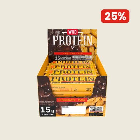 Wild Protein Chocolate Maní 16 unidades