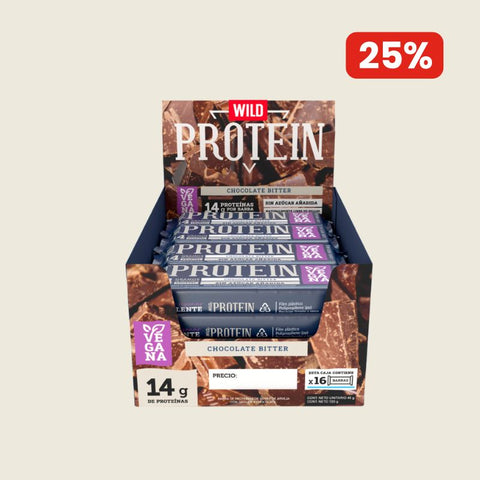 Wild Protein Vegana Chocolate Bitter 16 unidades