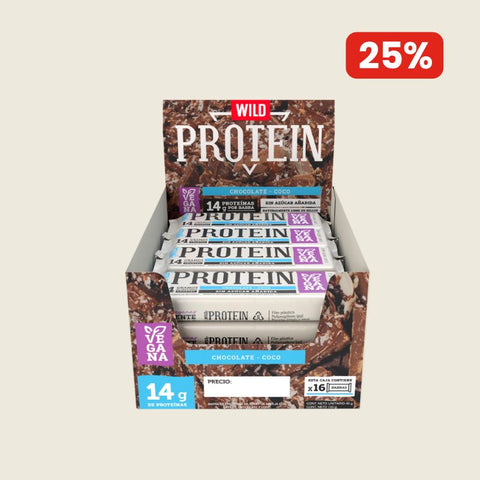 Wild Protein Vegana Chocolate Coco 16 unidades