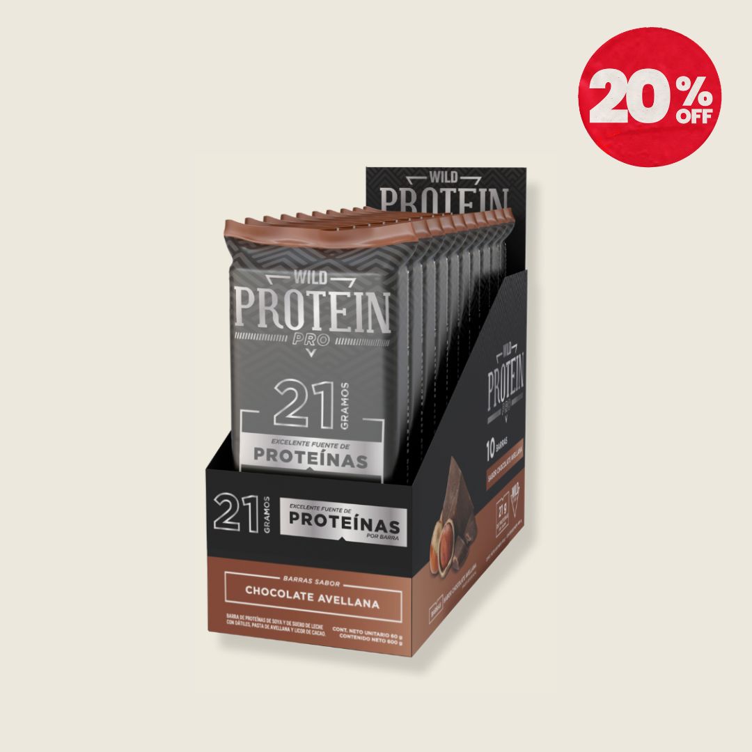 Barrita Wild Protein Pro Chocolate Avellana 10 unidades