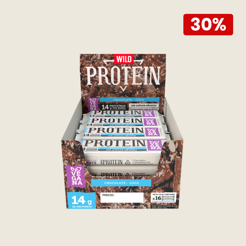 Wild Protein Vegana Chocolate Coco 16 unidades