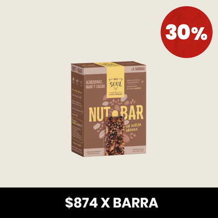 Barra de Frutos Secos Cacao Nibs Maní 4 unidades