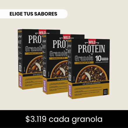 Pack 3 x Granola Wild Protein ELIGE TU SABOR
