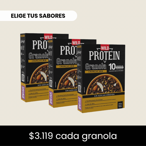 Pack 3 x Granola Wild Protein ELIGE TU SABOR