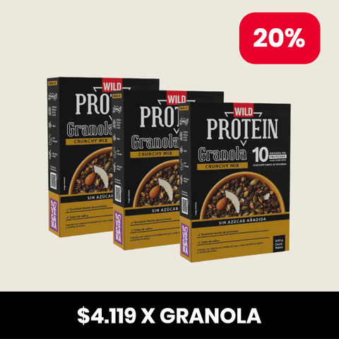 Pack 3 x Granola Wild Protein ELIGE TU SABOR