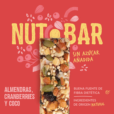 Pack x 4 Barritas de Frutos Secos Cranberry Coco - 4 unidades