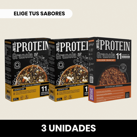 Pack 3 x Granola Wild Protein ELIGE TU SABOR