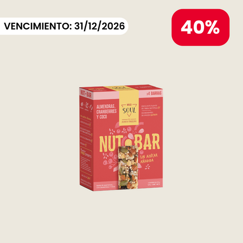 Barra Frutos Secos Cranberry Coco 4 unidades (Corta VU)