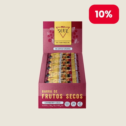 Barra Frutos Secos Cranberry Coco 16 unidades