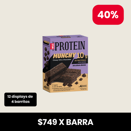 Pack x 48  Barritas Munchy Ultra Chocolate - 4 unidades