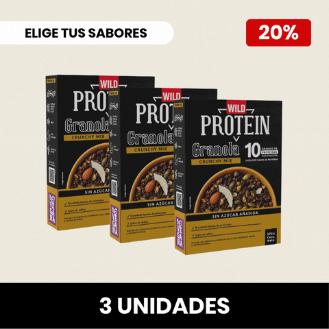 Pack 3 x Granola Wild Protein ELIGE TU SABOR