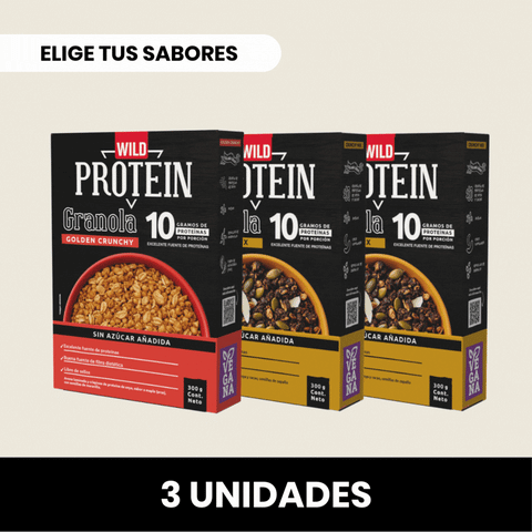 Pack 3 x Granola Wild Protein ELIGE TU SABOR