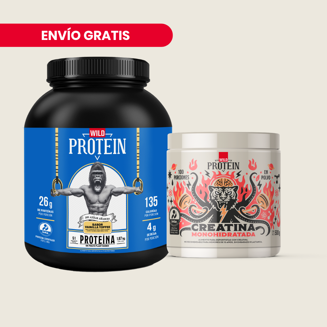 Pack Proteína en polvo Sabor Vainilla Toffee + Creatina 500gr