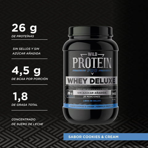 Whey Protein Deluxe Sabor Cookies & Cream 1 kg