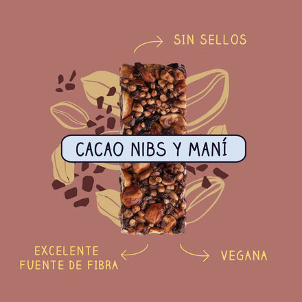 Pack 4 x Barritas de Frutos Secos Cacao Nibs Maní