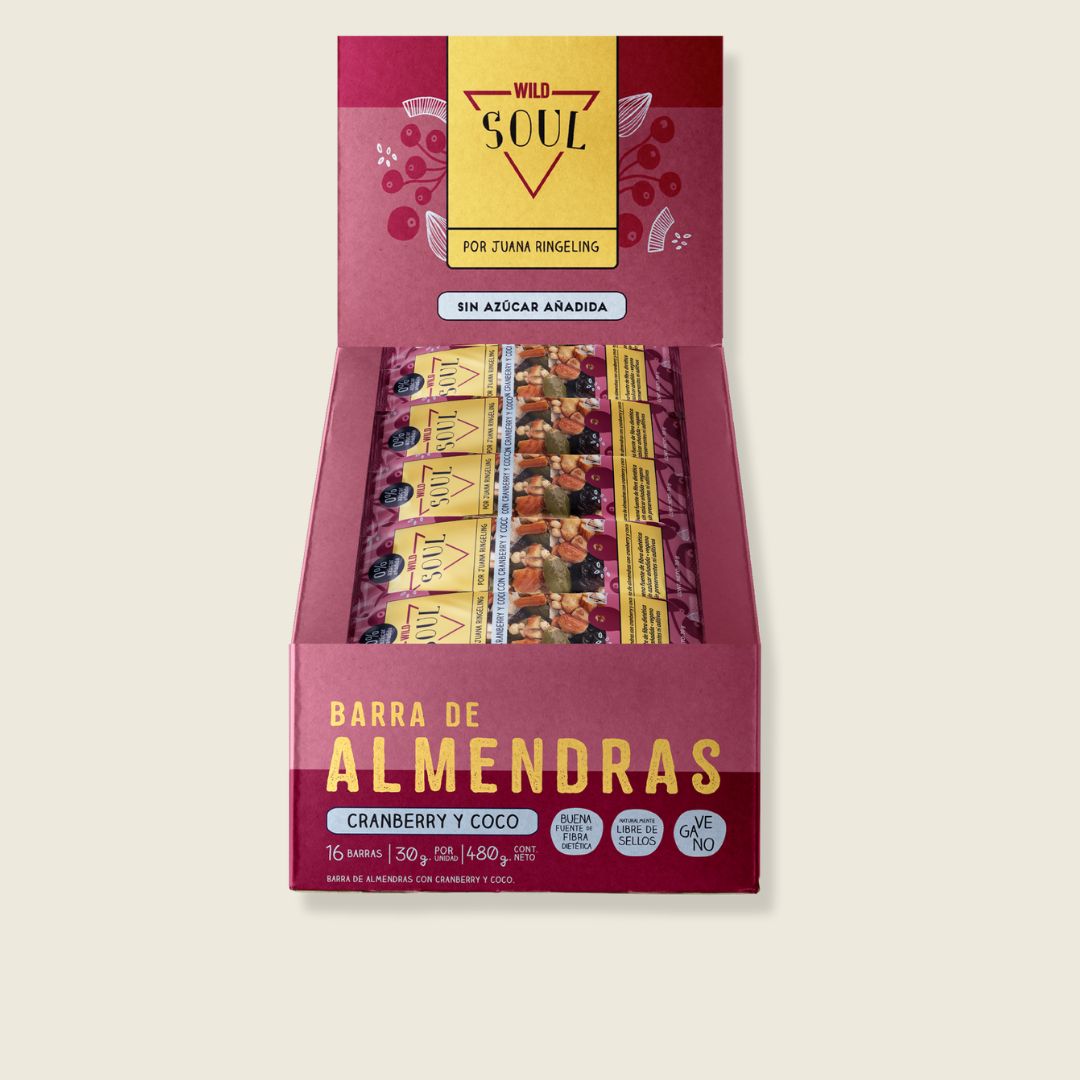 Barra Frutos Secos Cranberry Coco 16 unidades