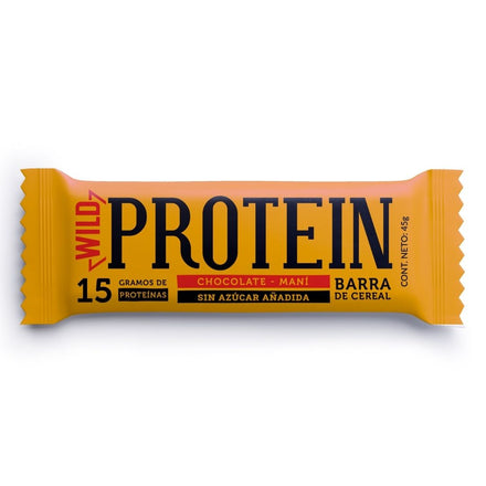 Barrita sabor chocolate mani 16 unidades Wild Protein