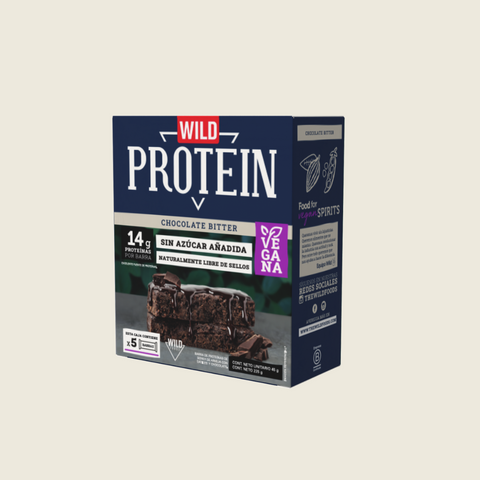 Wild Protein Vegana Chocolate Bitter 5 unidades