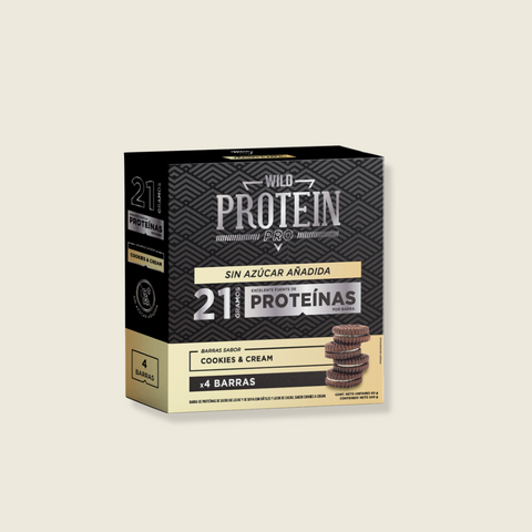 Barrita Wild Protein Pro Cookies & Cream 4 unidades