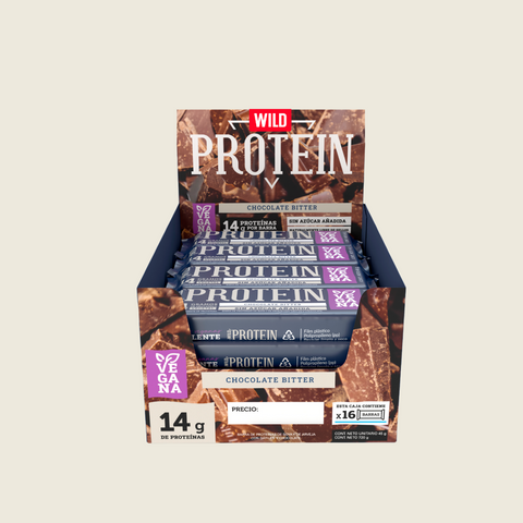 Wild Protein Vegana Chocolate Bitter 16 unidades