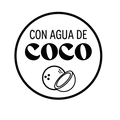 Logo que indica que el producto posee agua de coco. 
