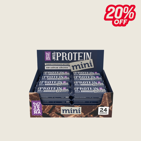 Wild Protein Mini Vegana Chocolate Bitter 24 unidades