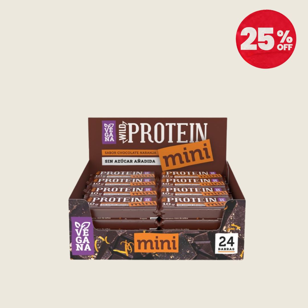 Wild Protein Mini Vegana Chocolate Naranja 24 unidades