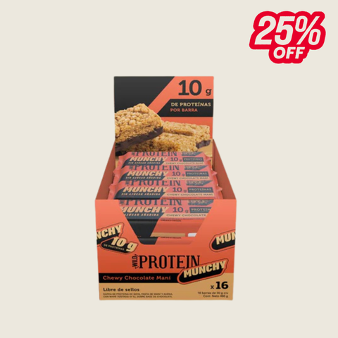Wild Protein Munchy Chocolate Maní 16 unidades