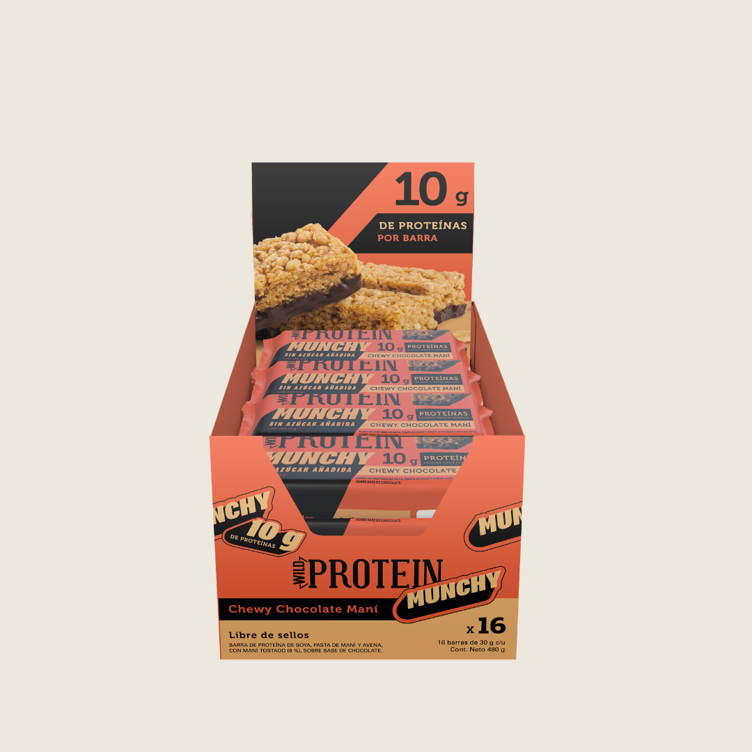 Wild Protein Munchy Chocolate Maní 16 unidades