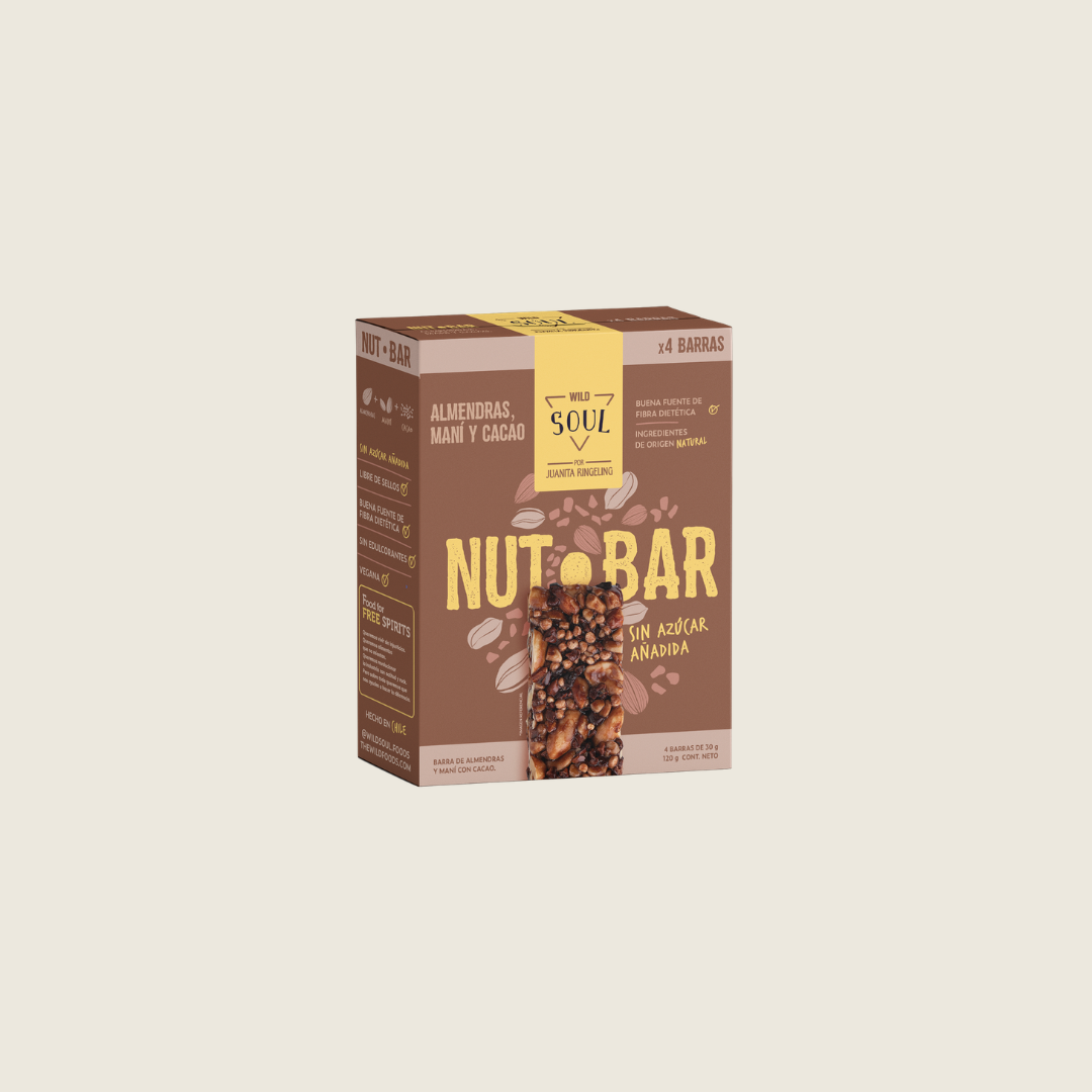 Barra de Frutos Secos Cacao Nibs Maní 4 unidades