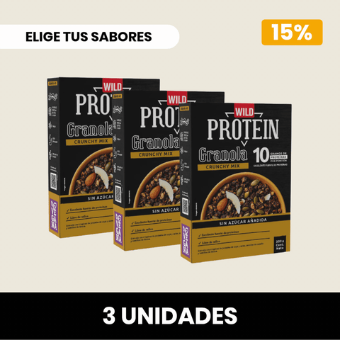 Pack 3 x Granola Wild Protein ELIGE TU SABOR