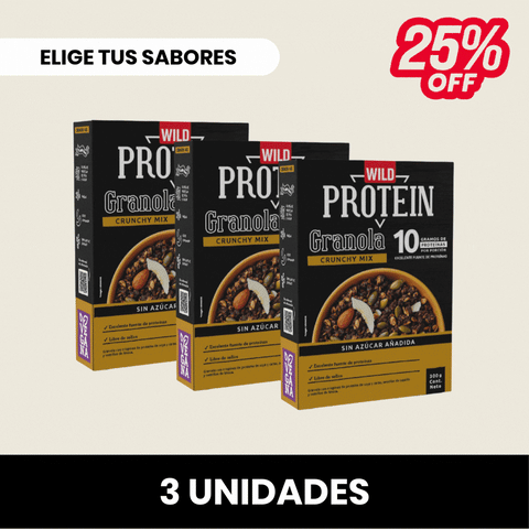 Pack 3 x Granola Wild Protein ELIGE TU SABOR