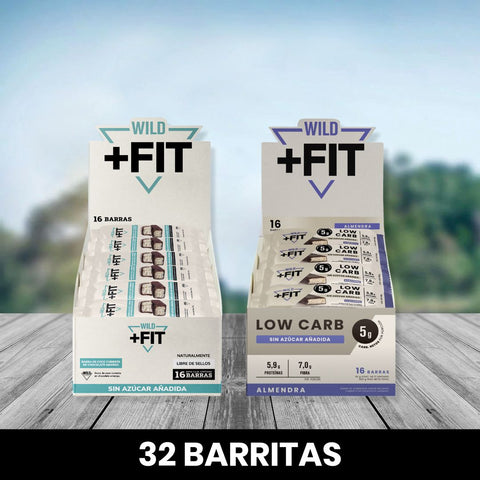 Pack Barritas Coco y Almendra 32 unidades Wild Fit