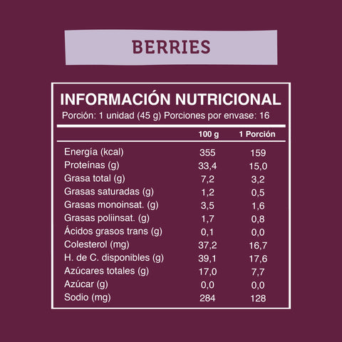 Barrita sabor berries 16 unidades Wild Protein