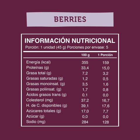Barrita sabor berries 5 unidades Wild Protein