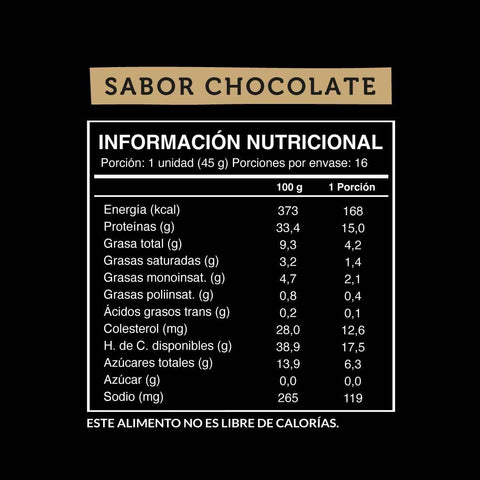 Barrita sabor chocolate 16 unidades Wild Protein