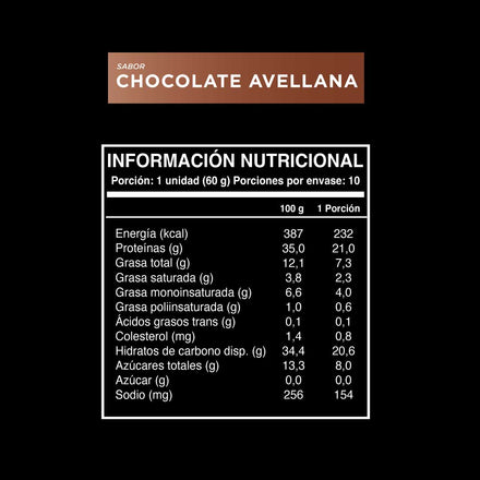 Barrita sabor Chocolate Avellana 10 unidades Wild Protein Pro