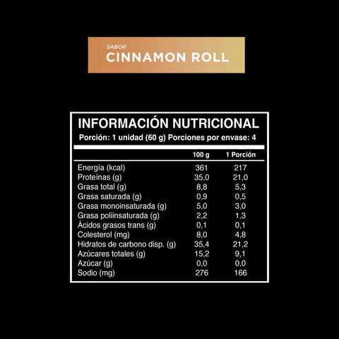 Barrita sabor Cinnamon Roll 4 unidades Wild Protein Pro