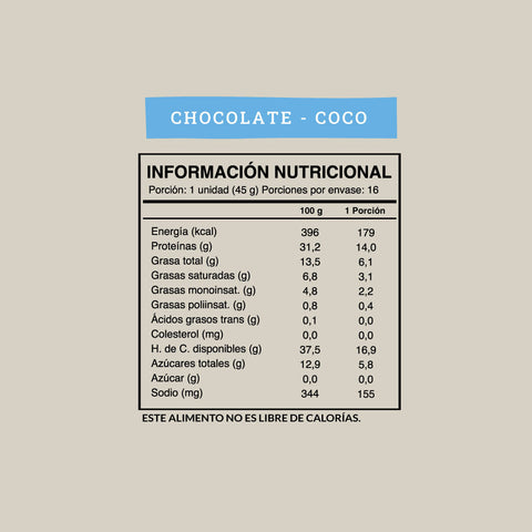 Barrita vegana sabor chocolate coco 16 unidades Wild Protein