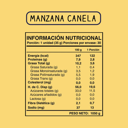 Barrita sabor Manzana Canela 30 unidades Wild Sou